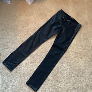 Women’s black faux leather pants
